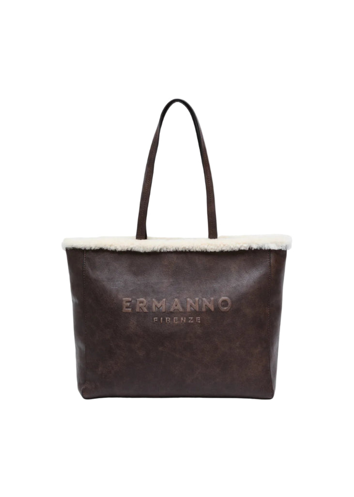 BORSA VANESSA SHOPPING LOGATA IN PELLE ECOLOGICA CON FINITURE IN PELLICCIA