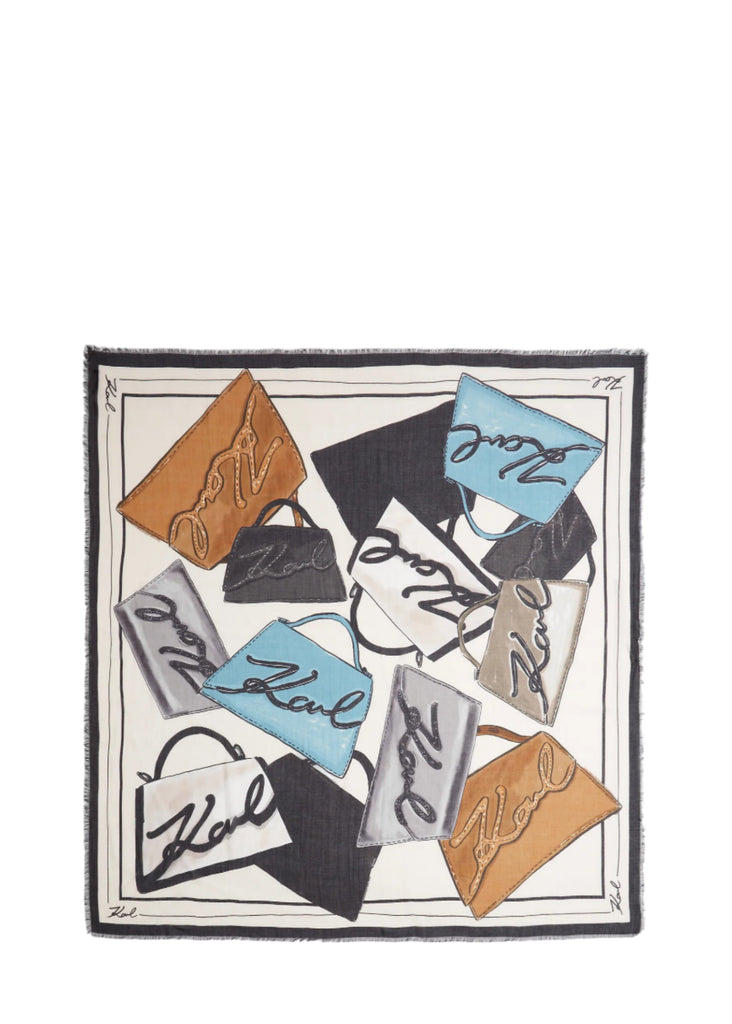 FOULARD K/SIGNATURE CON MOTIVO BORSE     KARL LAGERFELD