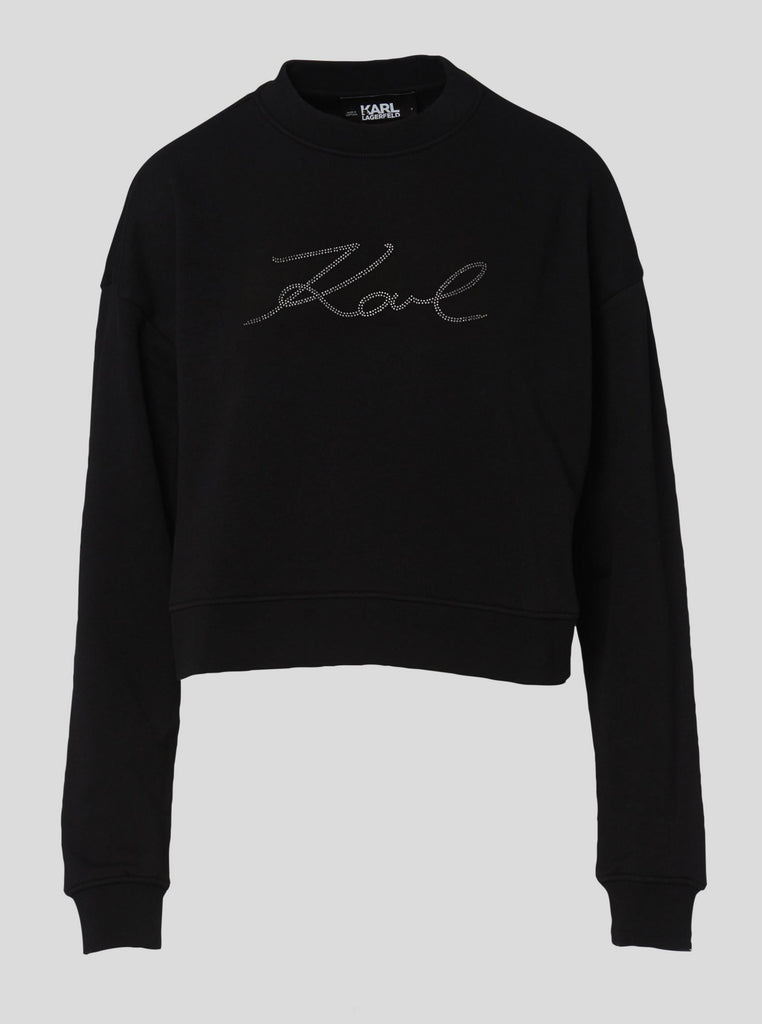 FELPA RHINESTONE LOGO SWEATSHIRT   KARL LAGERFELD