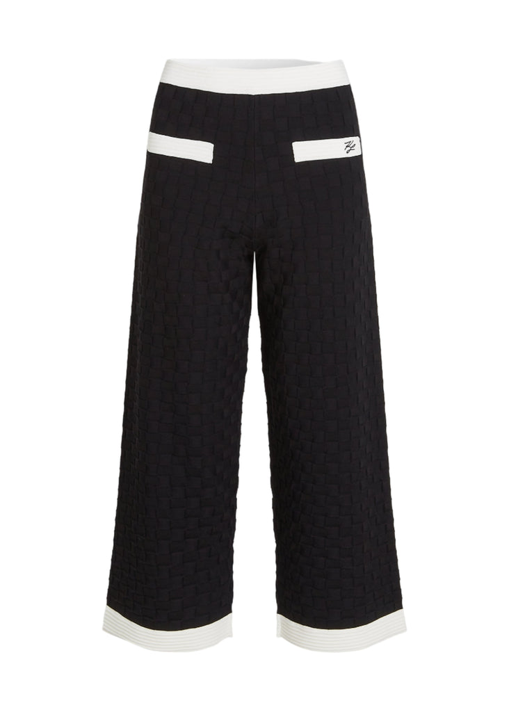 PANTALONI IN MAGLIA CON PROFILO A CONTRASTO     KARL LAGERFELD