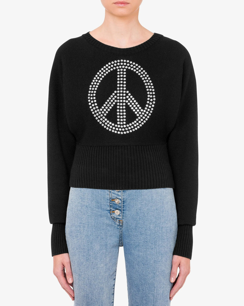 MAGLIA  PULLOVER IN MISTO LANA PEACE SYMBOL  MO5CH1NO JEANS