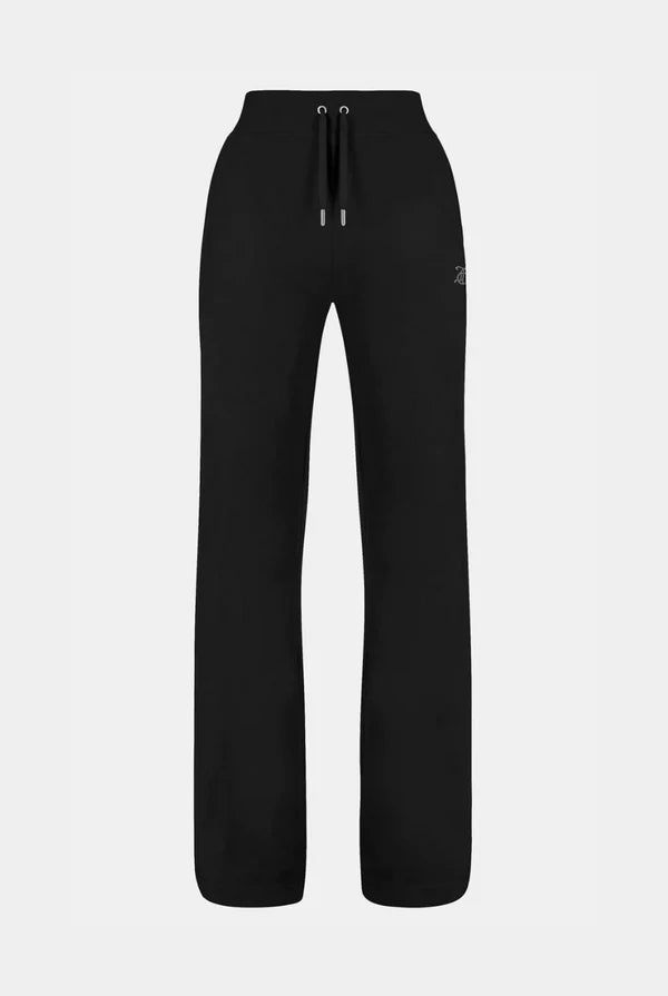 PANTALONI CLASSICI IN VELOUR NERO DEL RAY DIAMANTÉ    JUICY COUTURE