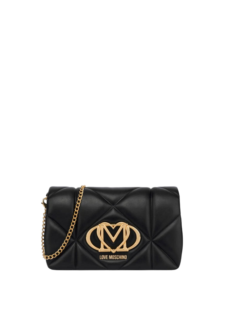 BORSA TRAPUNTATA CON LOGO ORO     LOVE MOSCHINO