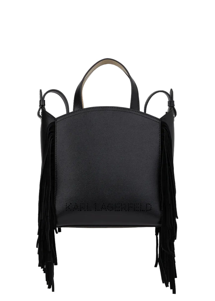 BORSA PICCOLA K/CIRCLE ZIP TOTE FRINGES KARL LAGERFELD