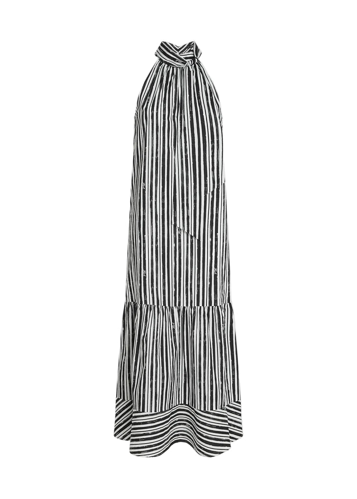 MAXI ABITO RIGHE SCOLLO AMERICANA KARL LAGERFELD