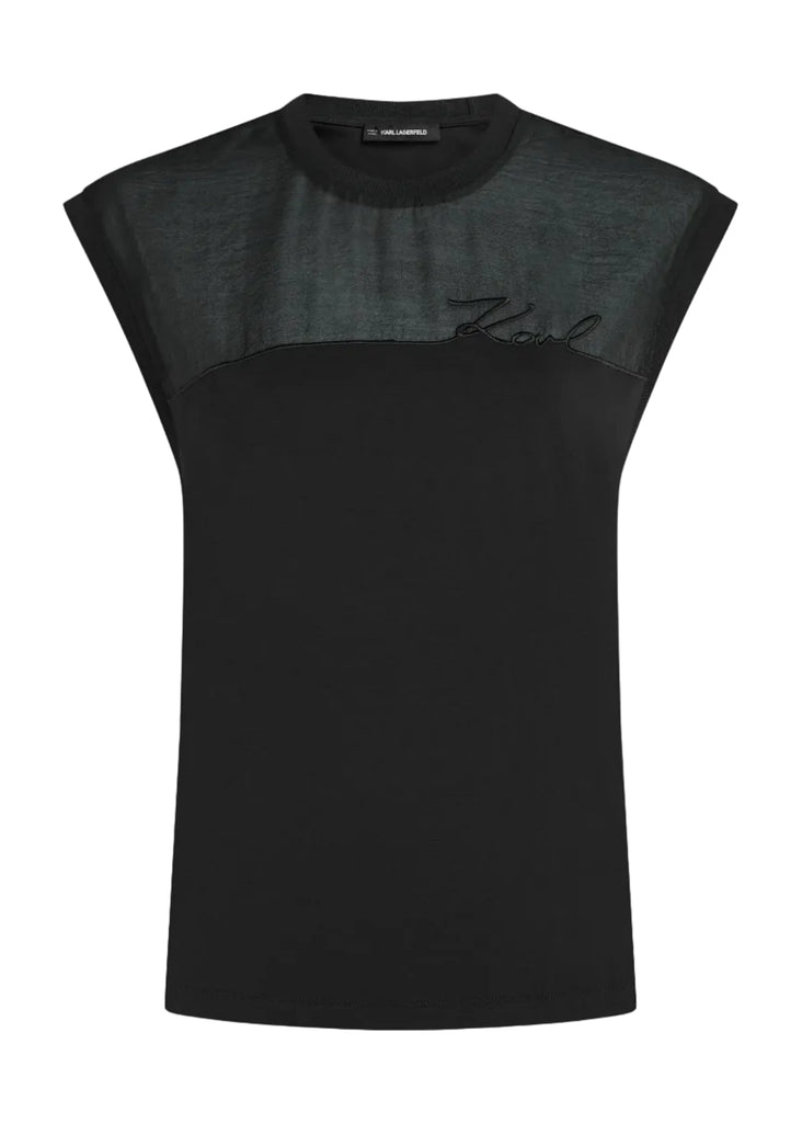 TANK TOP SIGNATURE IN ORGANZA KARL LAGERFELD