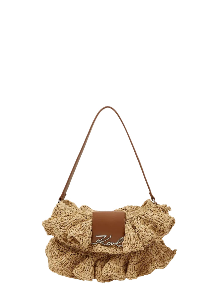 BORSA A SPALLA K/SIGNATURE FL SBH RAFIA RUFF KARL LAGERFELD