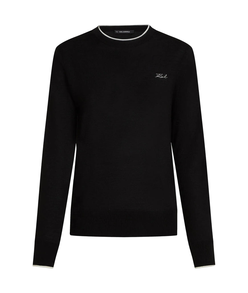 MAGLIA GIROCOLLO IN LANA MERINO KARL LAGERFELD