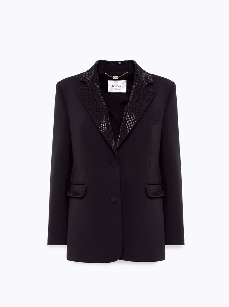 GIACCA BLAZER IN CRÊPE CON STRASS   BLUGIRL Blumarine