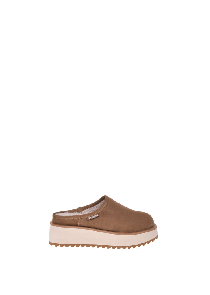 SCARPA PLATFORM VELOUR COGNAC LOVE MOSCHINO