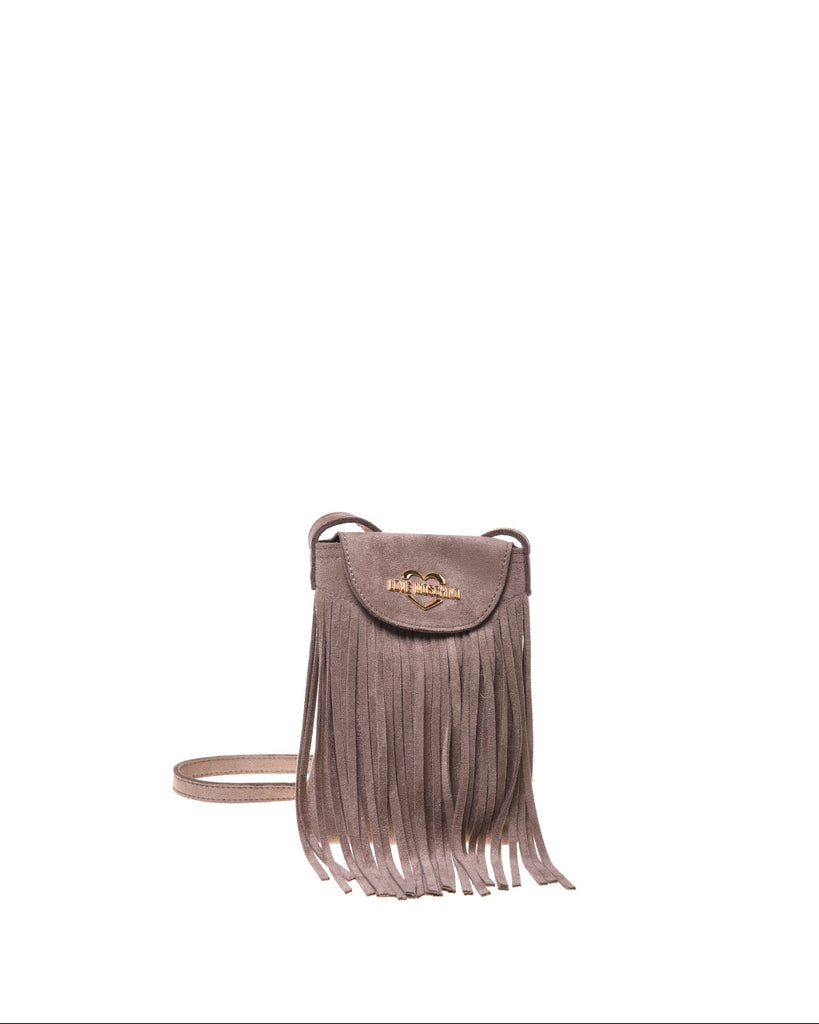 BORSA SCAMOSCIATO MORBIDO CON FRANGE LOVE MOSCHINO