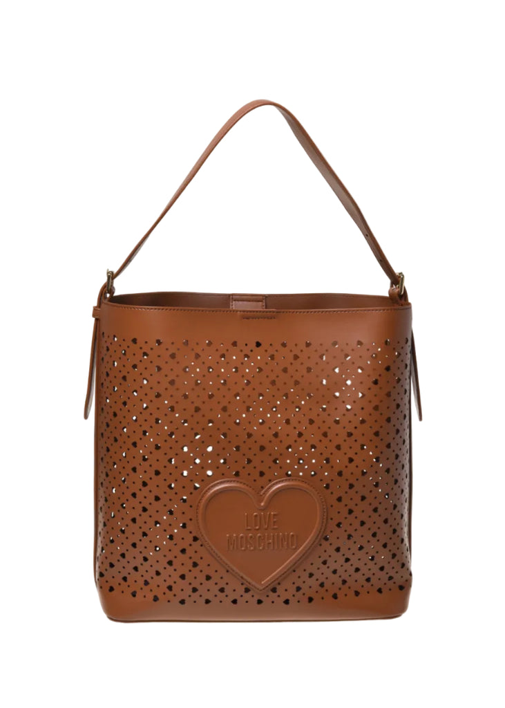 BORSA SHOPPING TRAFORATA CUORI LOVE MOSCHINO