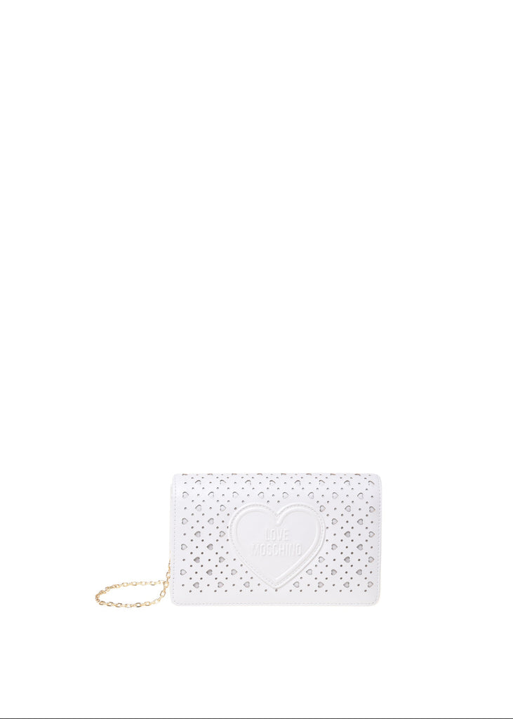 BORSA A TRACOLLA TRAFORATA CUORI LOVE MOSCHINO