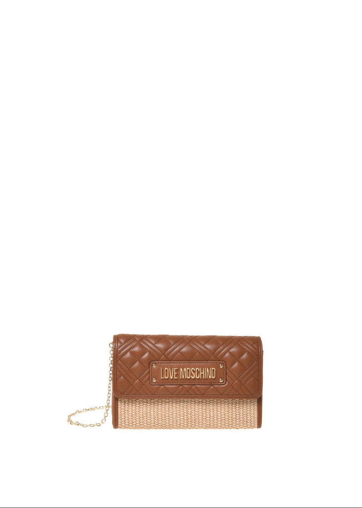 BORSA IN PAGLIA TRAPUNTATA  LOVE MOSCHINO