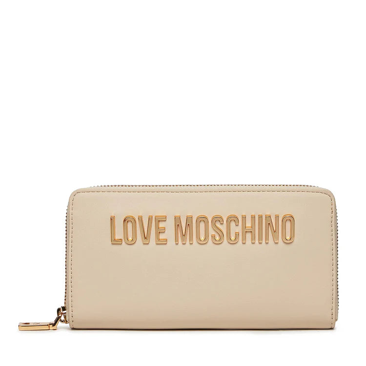 PORTAFOGLIO CON STAMPA LOGO LETTERING ORO ARGENTO     LOVE MOSCHINO