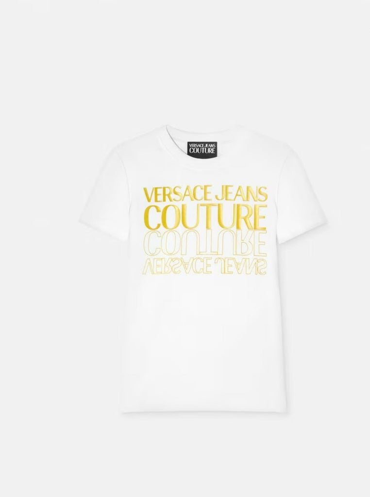 T-SHIRT CON LOGO UPSIDE DOWN   VERSACE JEANS COUTURE