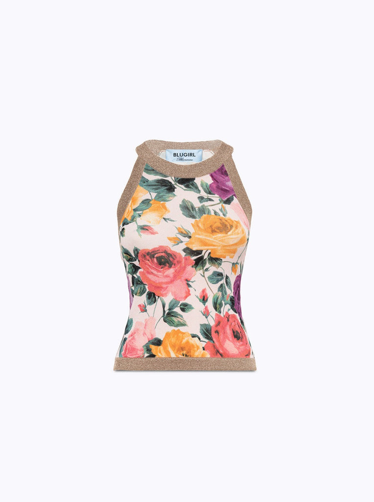 TOP IN MAGLIA A ROSE BLUGIRL Blumarine Michela Bini Boutique