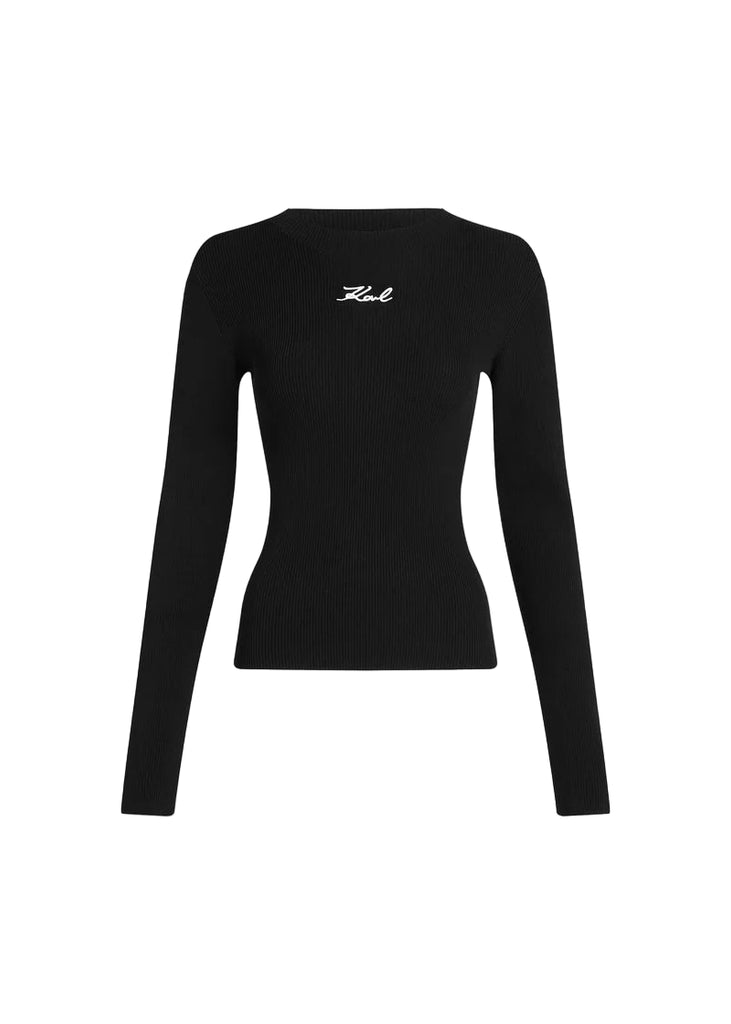 MAGLIA CON LOGO KARL RICAMATO     KARL LAGERFELD