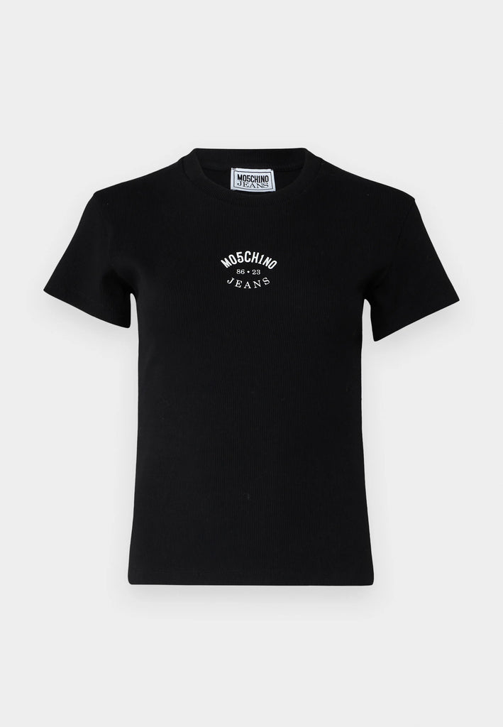 T-SHIRT CON LOGO JERSEY COTONE    MO5CH1NO JEANS