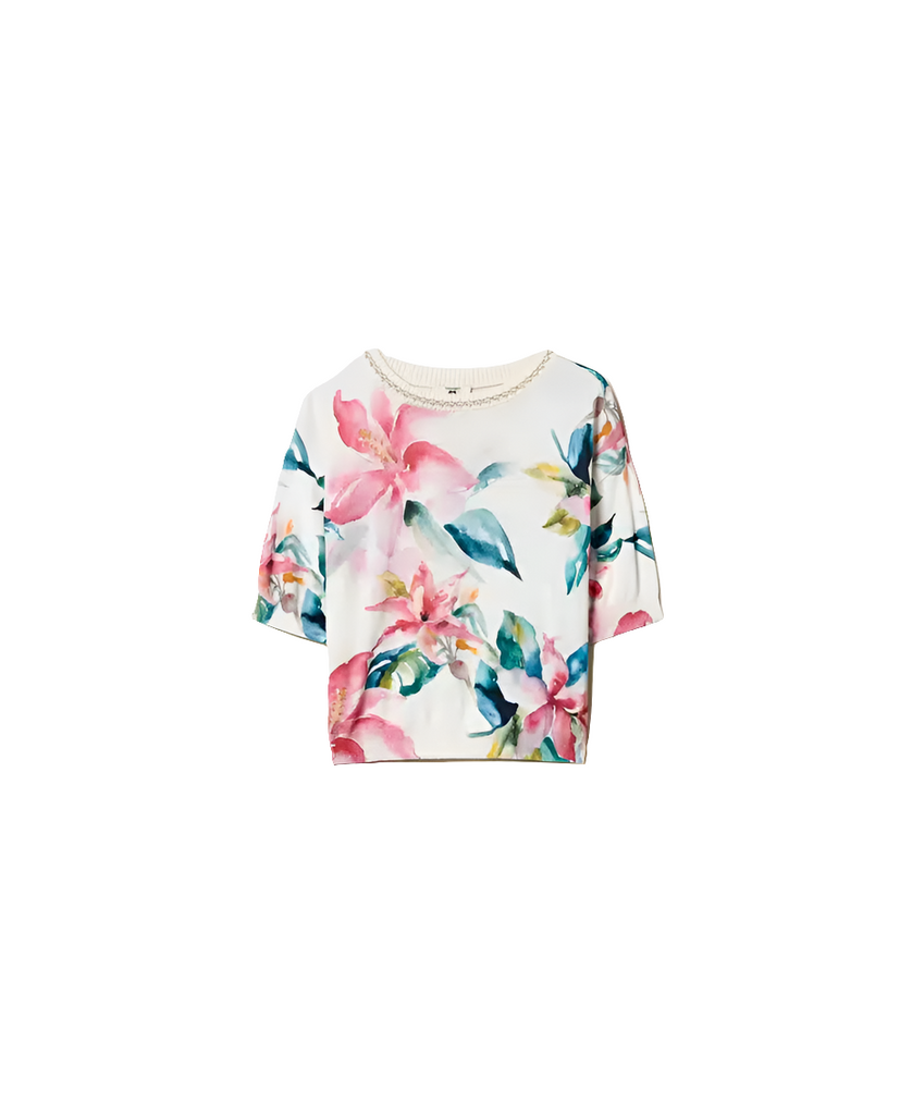 MAGLIA CON STAMPA A FIORI     TWINSET