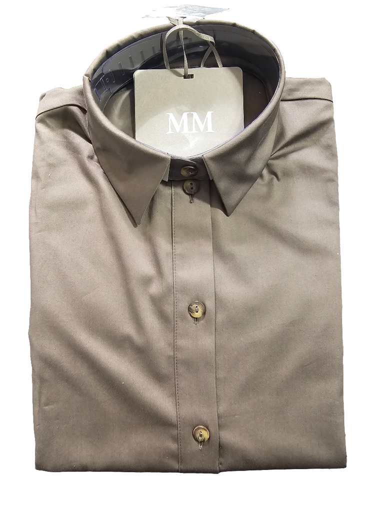 Camicia Ricard Popeline Cotone Fango MAX MARA - Michela Bini