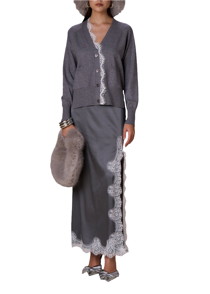 CARDIGAN CON PIZZO AL COLLO     NOSECRETS