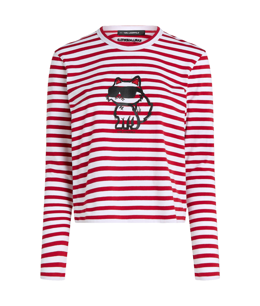 T-SHIRT IKON A RIGHE A MANICHE LUNGHE     KARL LAGERFELD