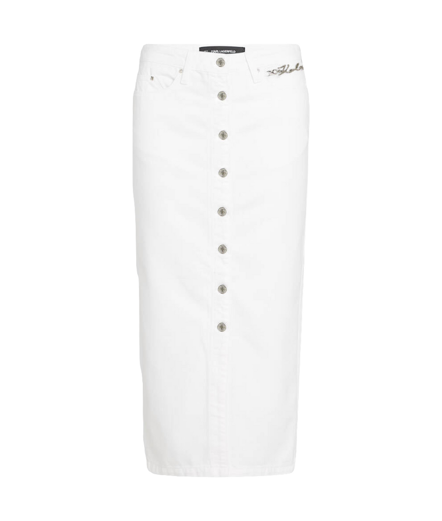 GONNA IN DENIM BUTTON-DOWN     KARL LAGERFELD