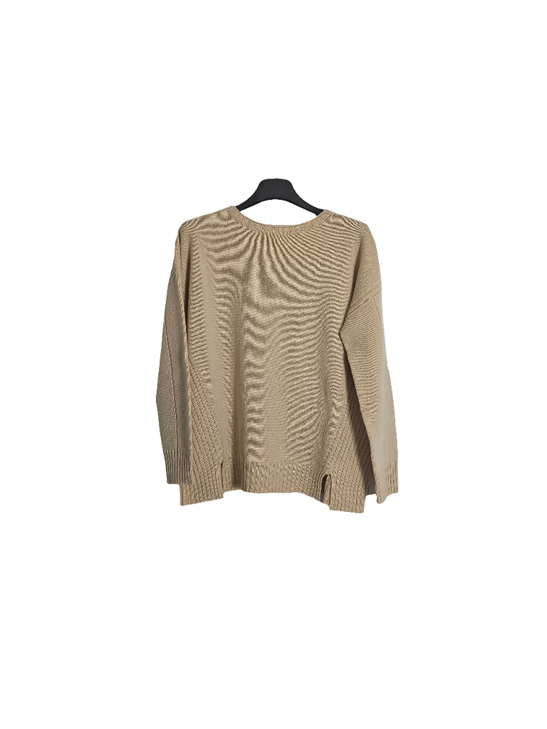 MAGLIA IN CASHMERE A BARCHETTA CON COSTE     TABARONI CASHMERE