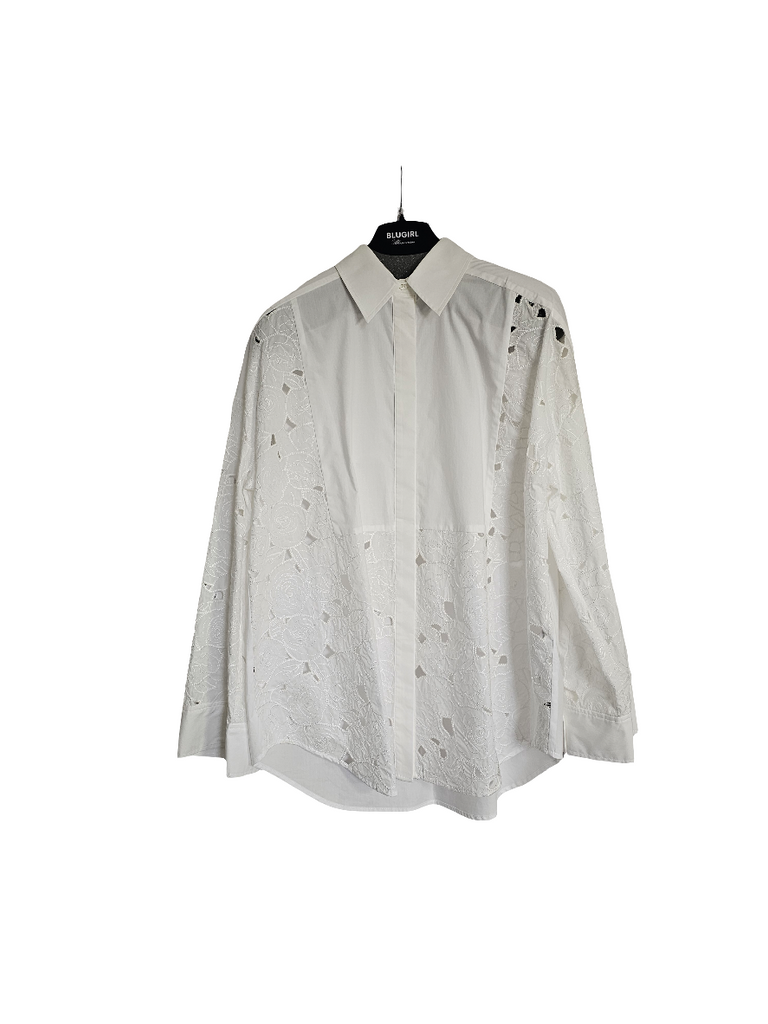 CAMICIA OVER IN TELA DI COTONE RICAMATO     BLUGIRL Blumarine