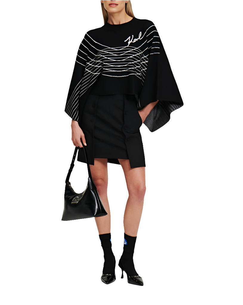 MAGLIONE CON SCIARPA SIGNATURE     KARL LAGERFELD