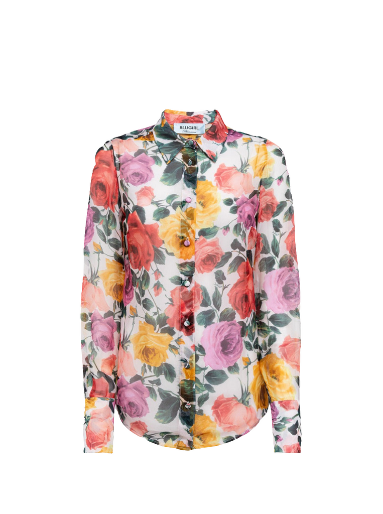 CAMICIA IN MISTO SETA STAMPATA   BLUGIRL Blumarine