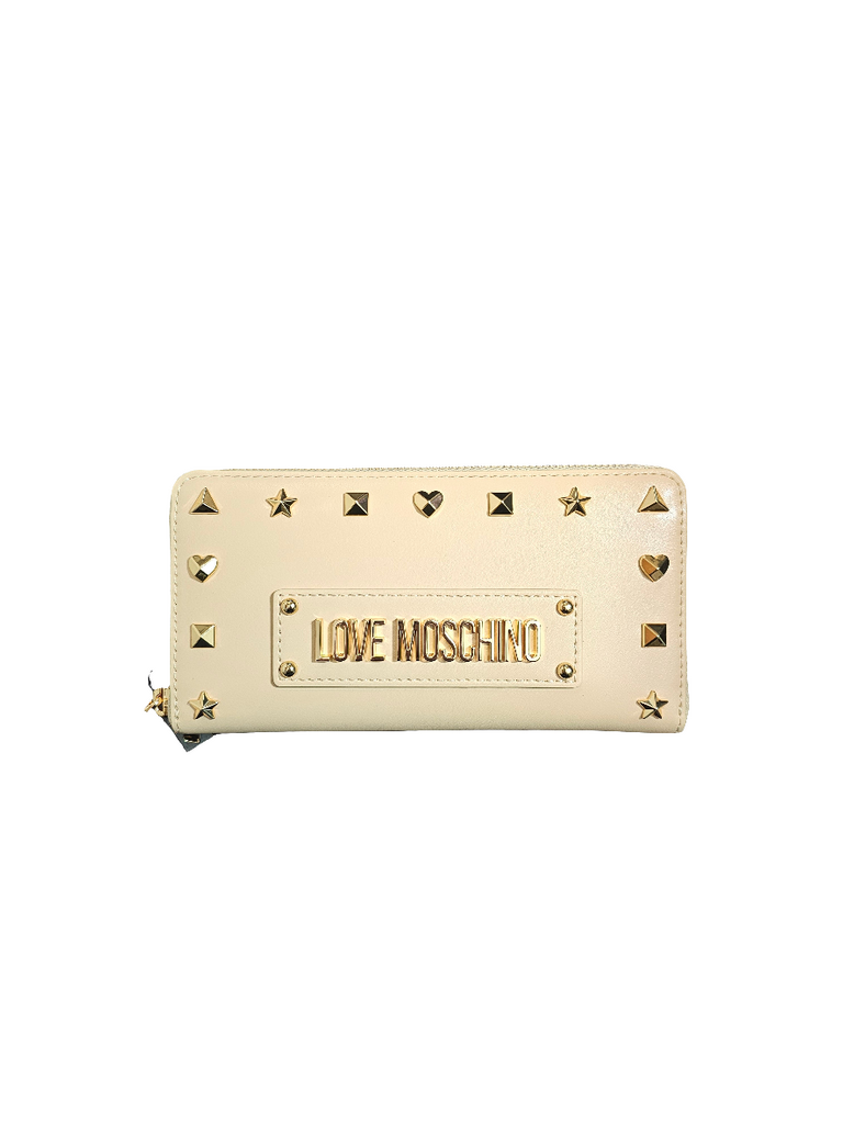 PORTAFOGLIO ZIP AROUND CON BORCHIE     LOVE MOSCHINO