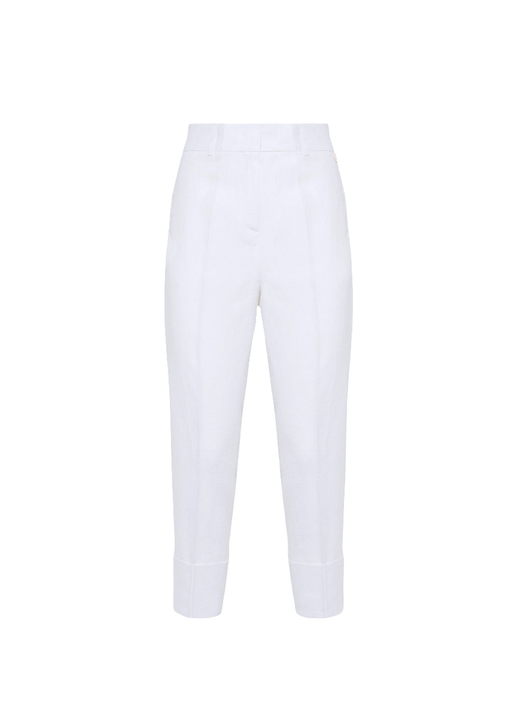PANTALONI A SIGARETTA IN MISTO LINO     BLUGIRL Blumarine