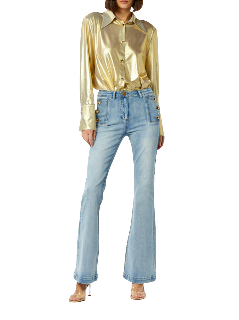 PANTALONI JEANS PALAZZO STUDS   NOSECRETS