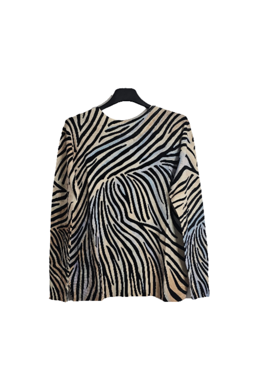 MAGLIA CON SCOLLO A BARCA OVER ST. ZEBRA D.USE     JEI'S LETIZIA DENARO