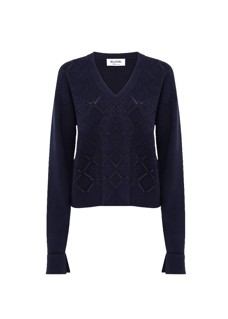 MAGLIA CON STRASS IN VISCOSA     BLUGIRL Blumarine