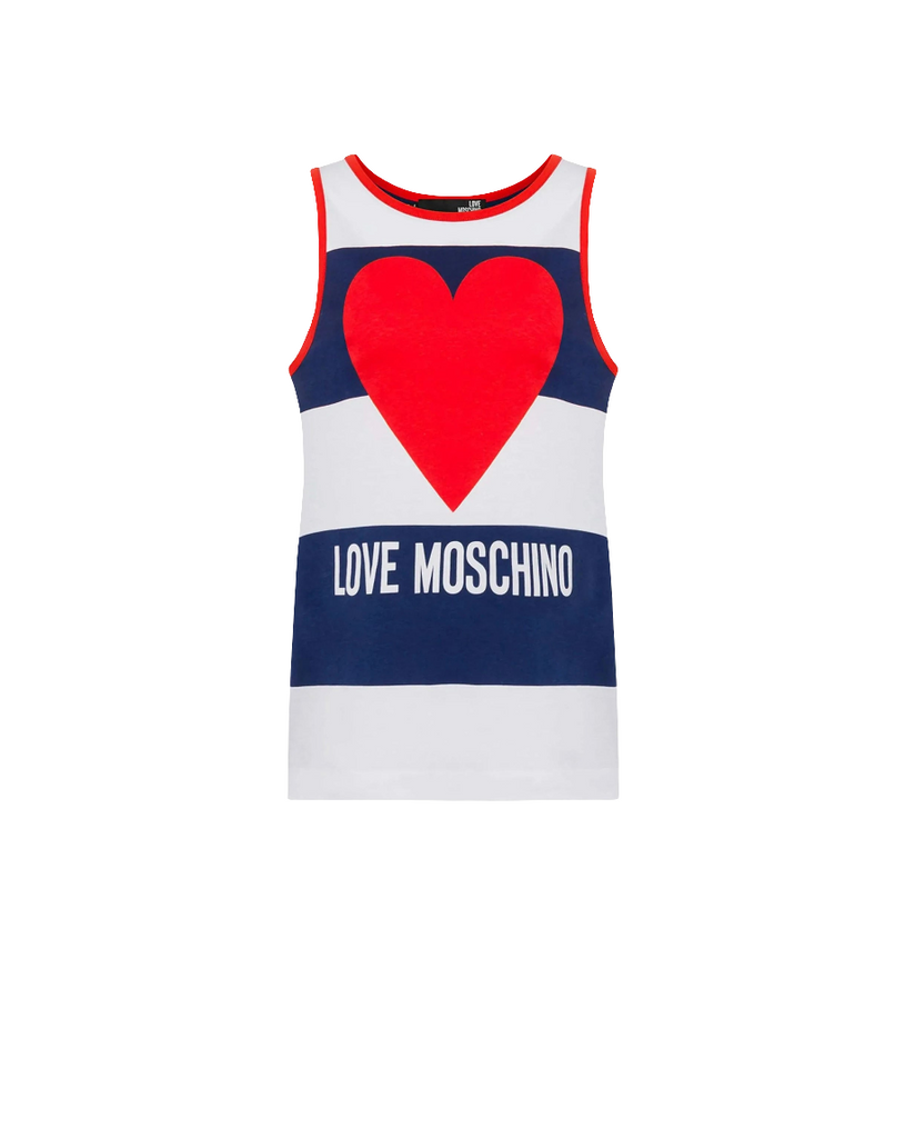 CANOTTA CON LOGO CUORE E SCRITTA     LOVE MOSCHINO
