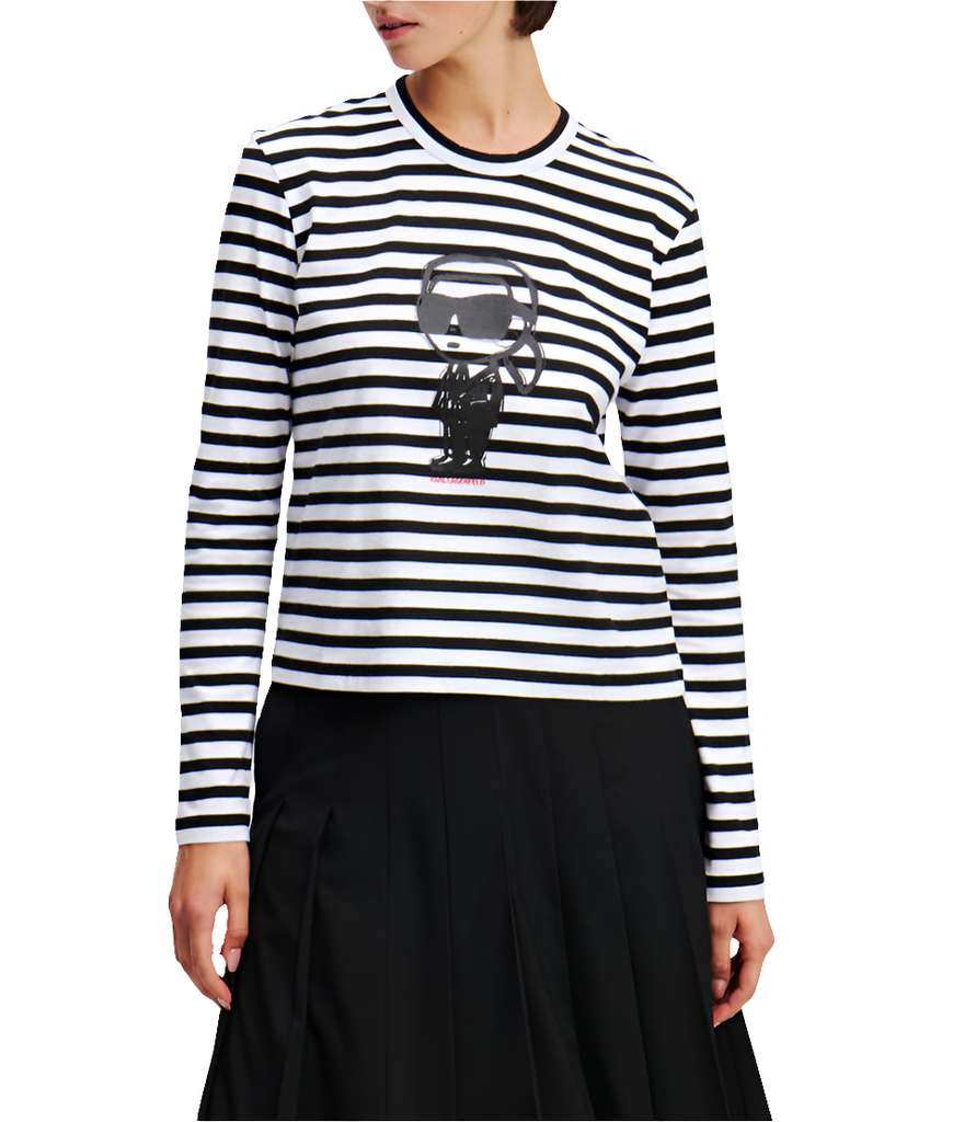 T-SHIRT IKON A RIGHE A MANICHE LUNGHE     KARL LAGERFELD