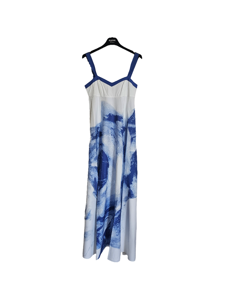 ABITO LUNGO IN POPELINE CON ROSA     BLUGIRL Blumarine