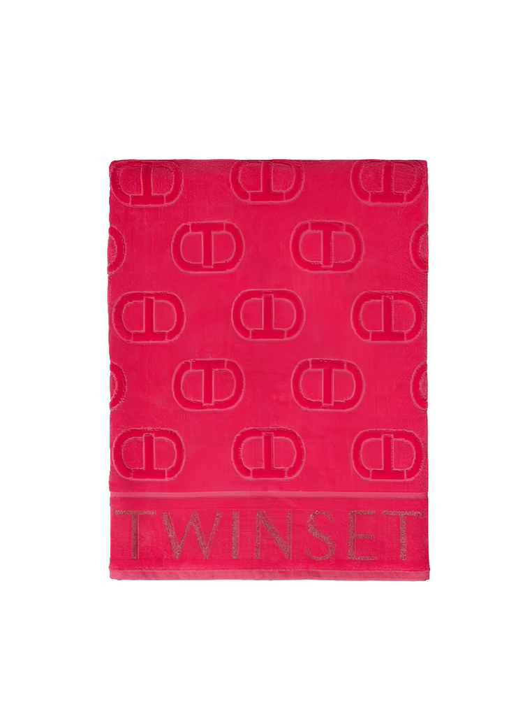 TELO MARE IN SPUGNA CON LOGO JACQUARD   TWINSET