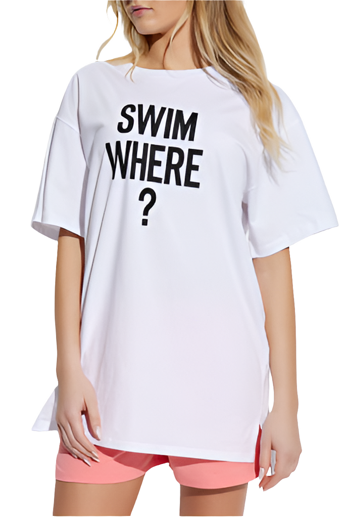MAXI  T-SHIRT STRETCH JERSEY     MOSCHINO