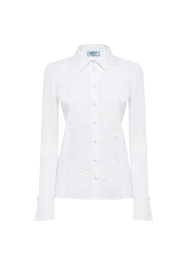 CAMICIA IN MAGLIA CON RICAMO FLOREALE     BLUGIRL Blumarine