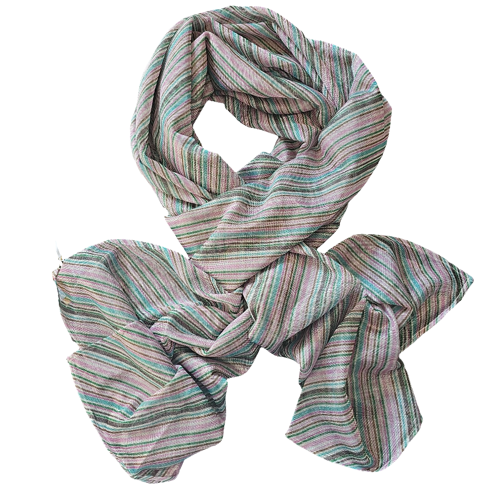 STOLA TULLE LUREX STAMPA RIGHE   NENETTE
