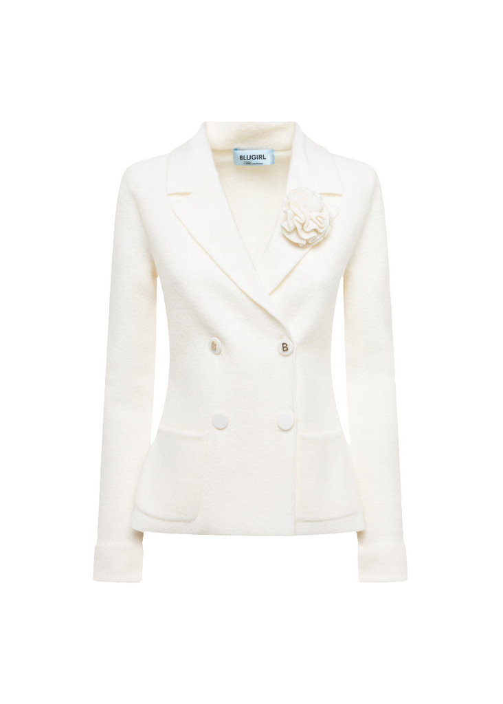 GIACCA IN MAGLIA JACQUARD CON SPILLA BLUGIRL Blumarine
