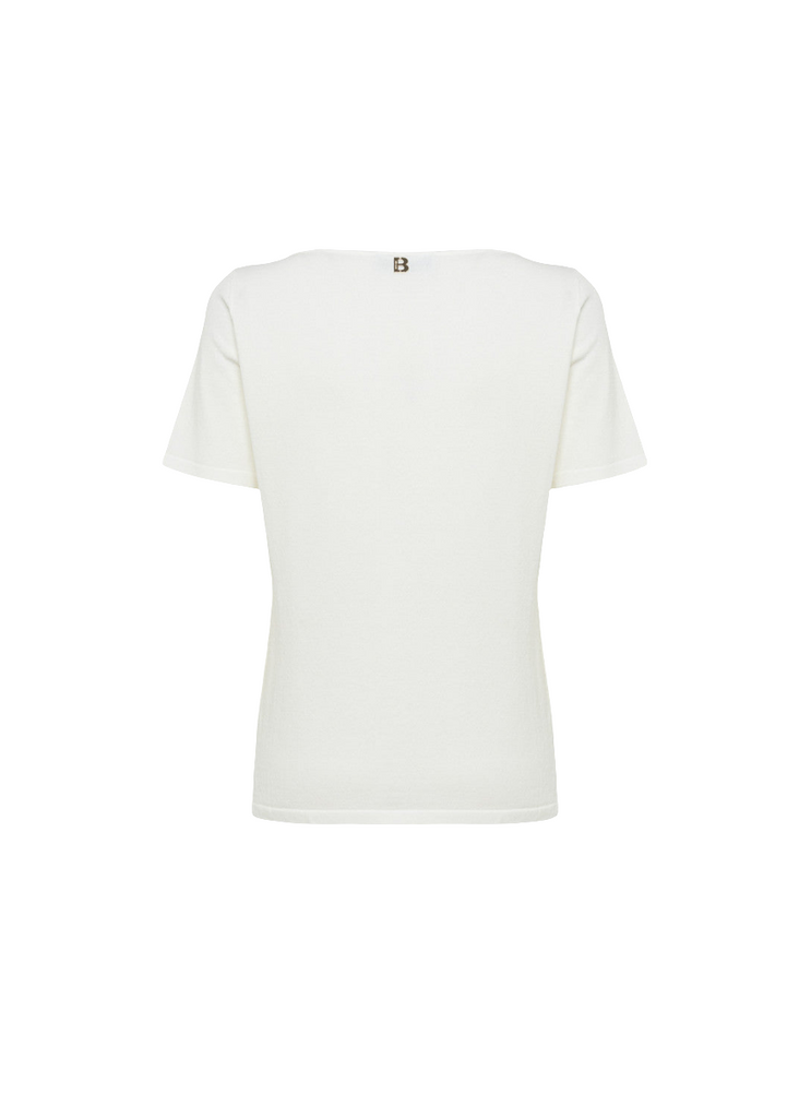 MAGLIA FITTED IN VISCOSA CON RICAMO A ROSE     BLUGIRL Blumarine