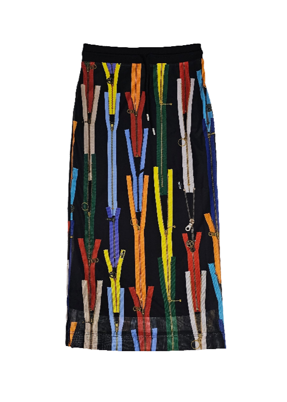 GONNA TULLE STAMPA ZIP     MOSCHINO JEANS