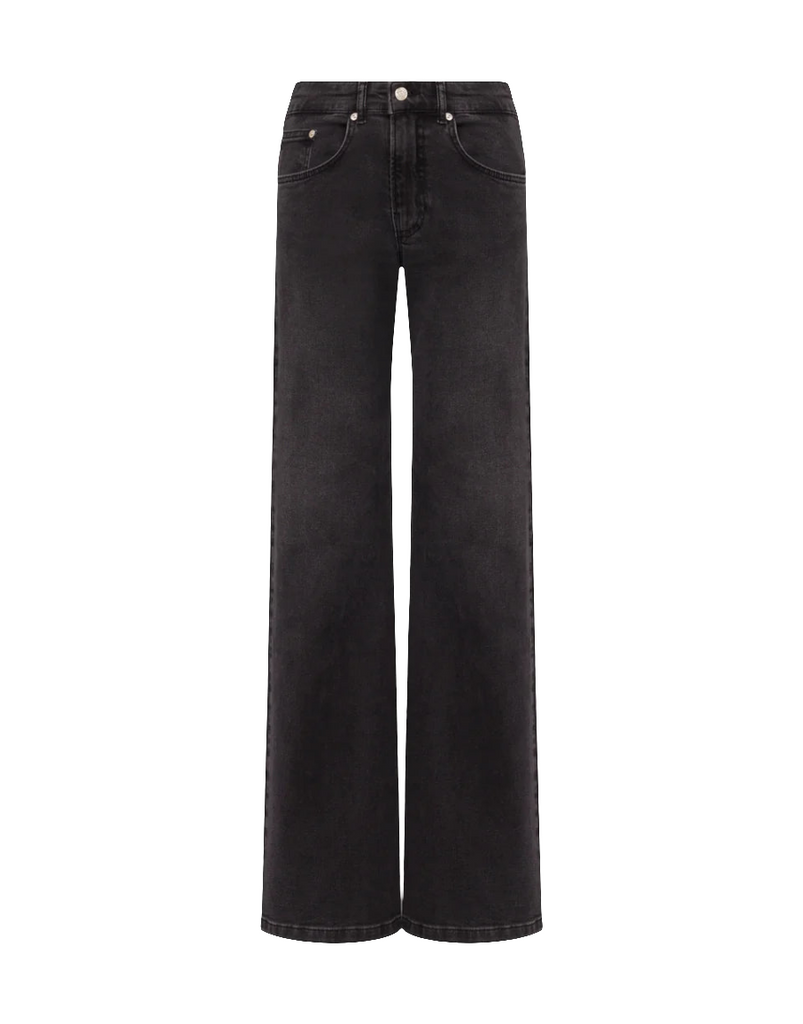PANTALONE FLARE DENIM STRETCH IN COTONE     MOSCHINO JEANS