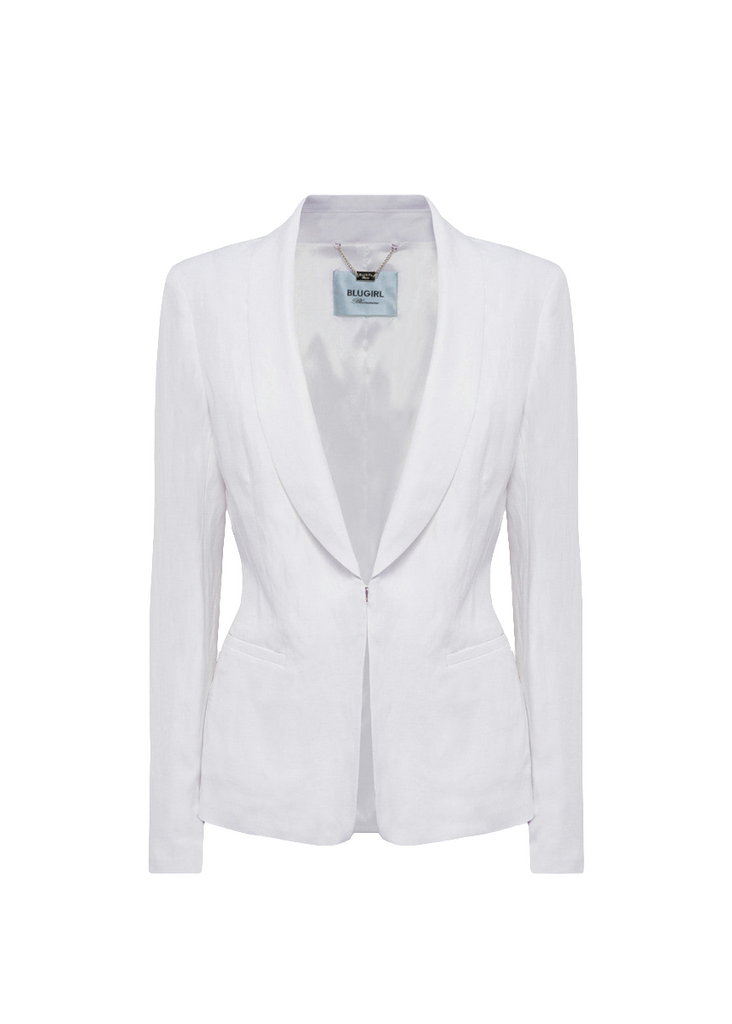 GIACCA BLAZER SLIM IN MISTO LINO     BLUGIRL Blumarine