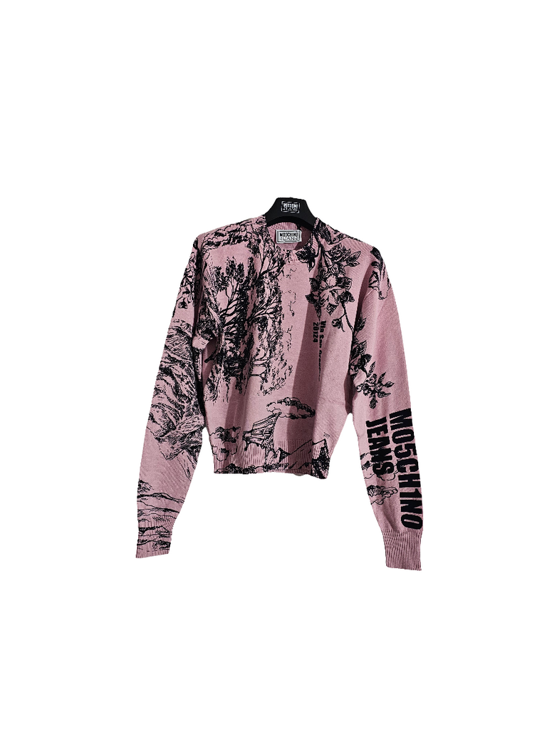MAGLIA IN COTONE STAMPATO     MO5CH1NO JEANS